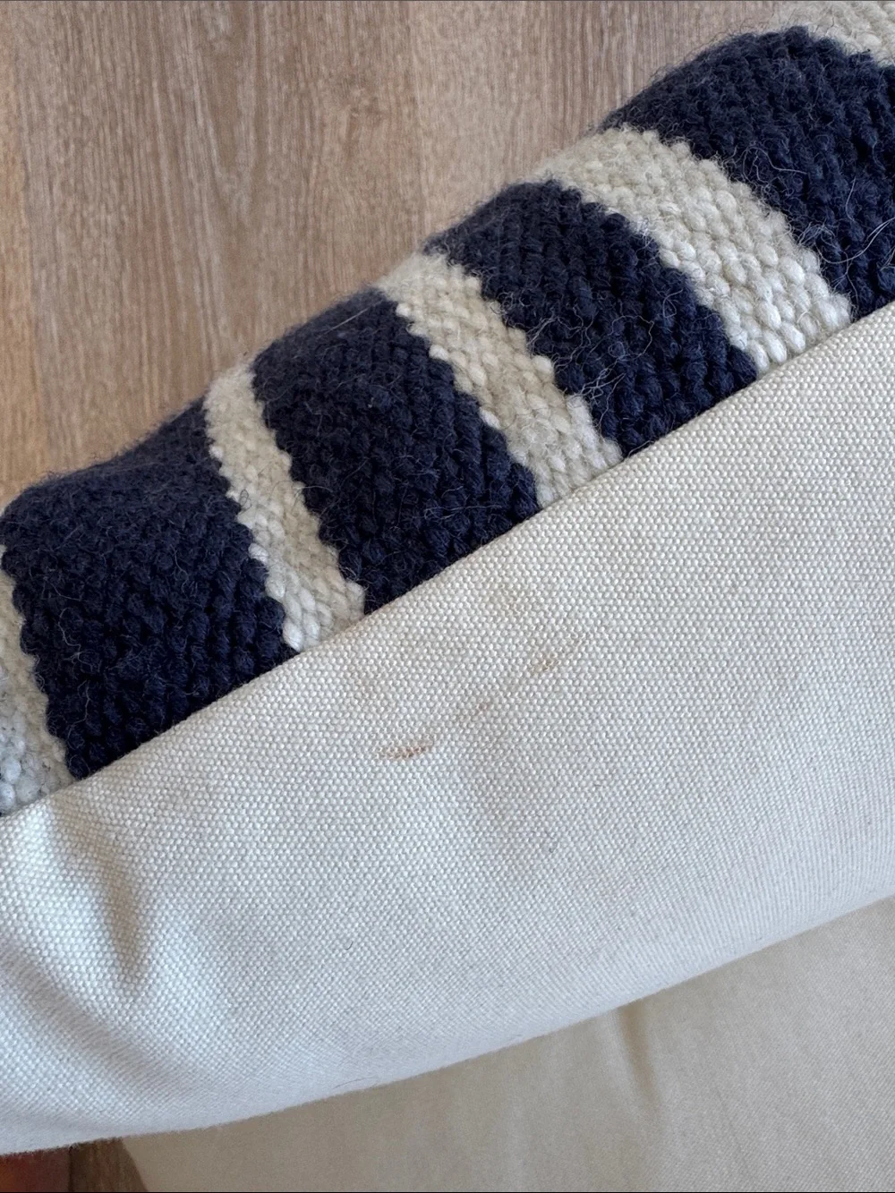 Set of 2 Pottery Barn Classic Striped Handwoven Indoor/Outdoor Lumbar Pillows